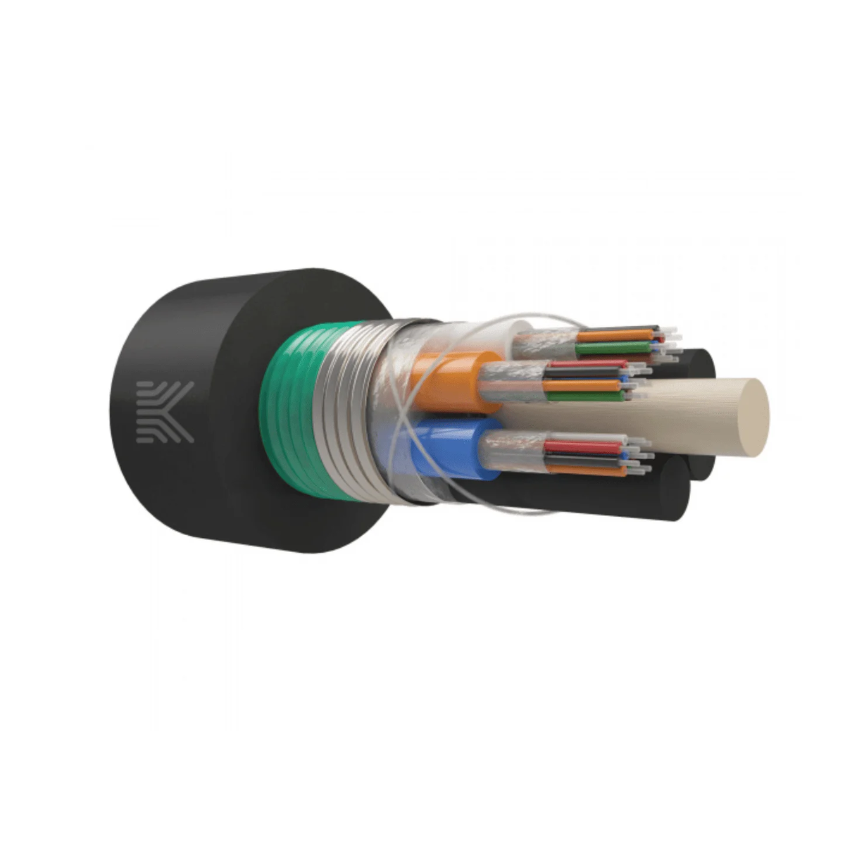 Оптический кабель в канализацию, 24 волокна G.651 ОМ4 (50/125), многомодульный, бронированный стальной лентой, 2,7 кН